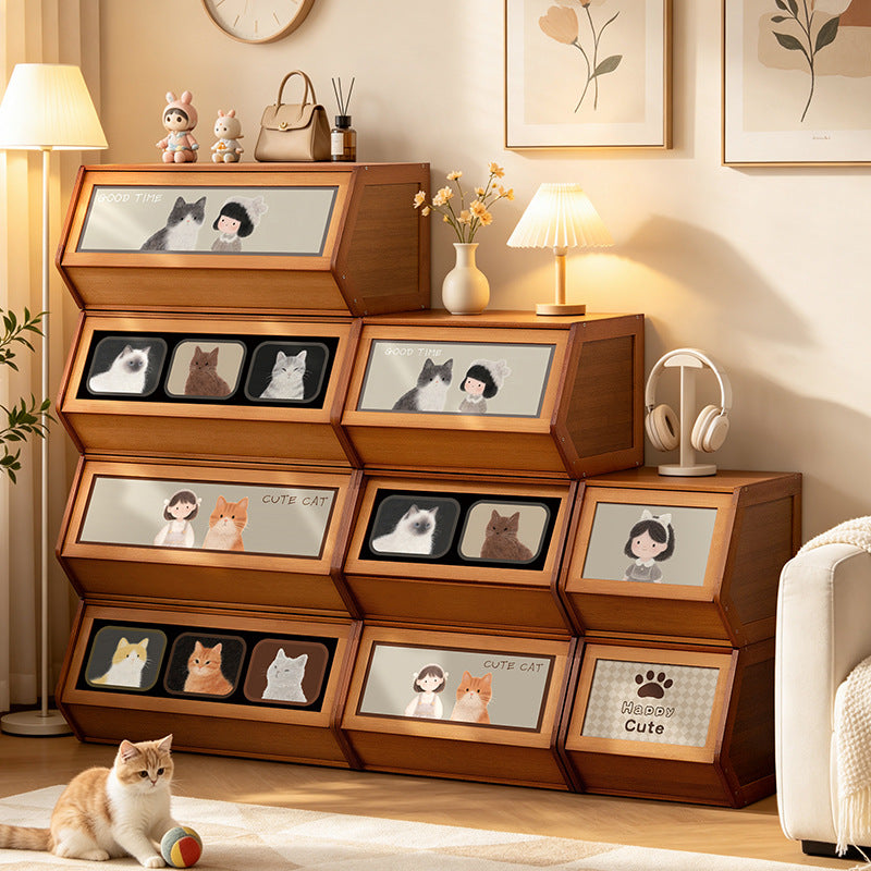 Storage unit with retractable front and friendly design Stornfield