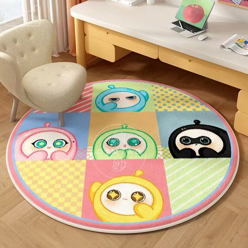 Cartoon-Themed Plush Area Rug for Home Decor