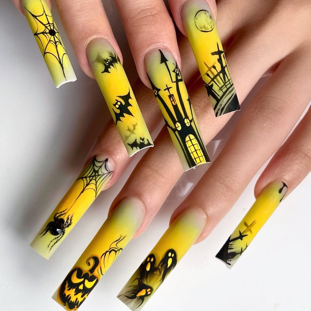 Halloween-Themed Long Press-On Nails Stornfield
