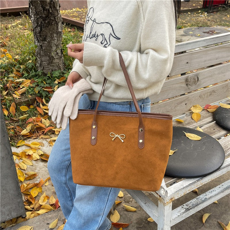 WoElegant Suede Handheld Tote Bag Stornfield