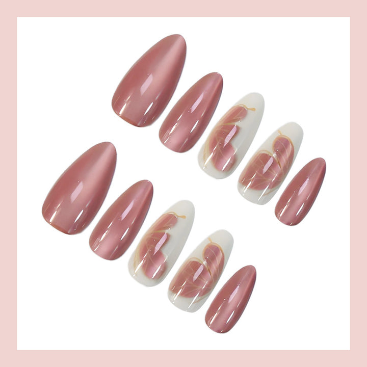 Artificial Nail Set with luxurious, floral-patterned designs Stornfield