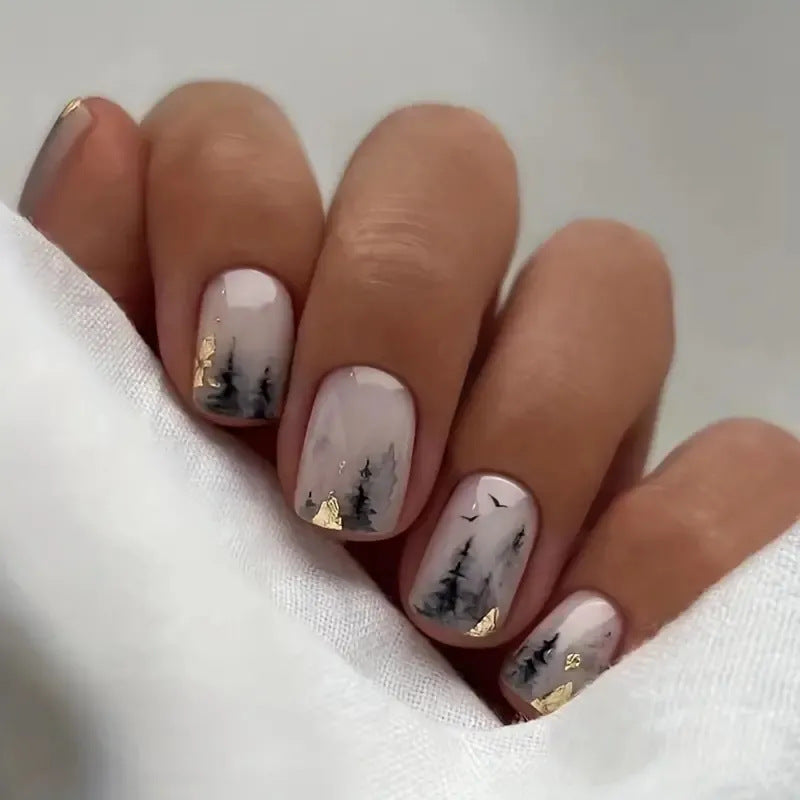 Artistic Fall-Themed Nail Art Stornfield
