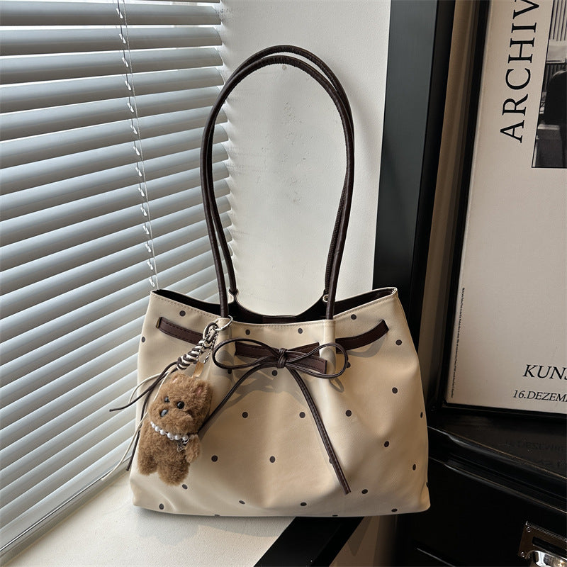 Elegant Polka Dot Tote Handbag