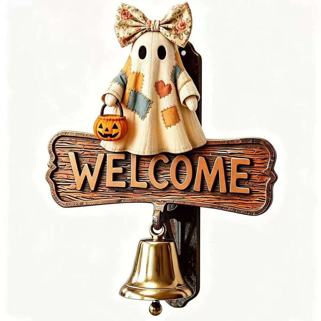 Welcome sign with ghost motif Stornfield