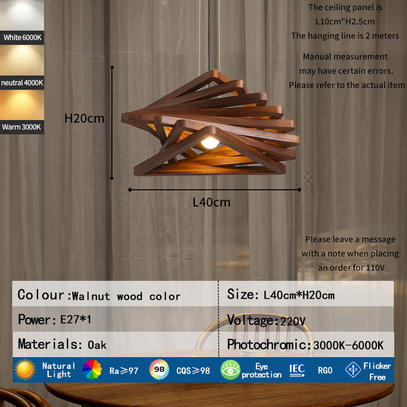 Artistic Wooden Pendant Light