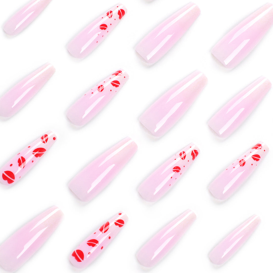 Artistic stiletto nails with lip motifs Stornfield