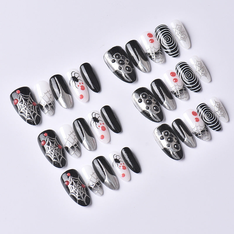 Gothic-Themed Press-On Nail Art