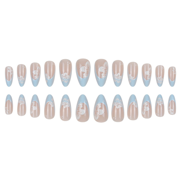 Elegant Floral-Design Stiletto Press-On Nails Stornfield