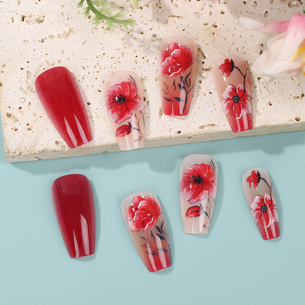 Artificial Nails Set with Floral Design Stornfield