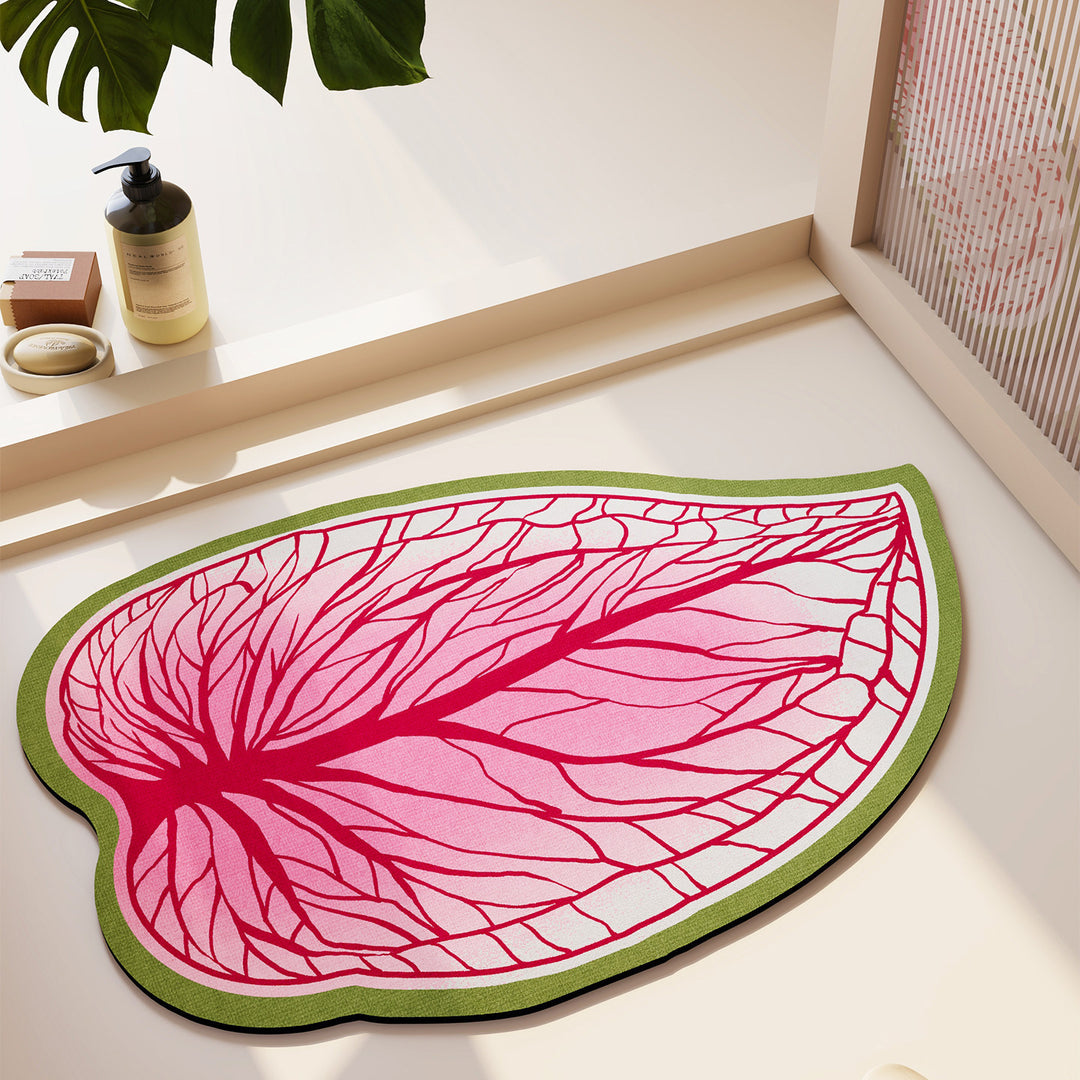 Artistic Leaf-Shaped Area Rug