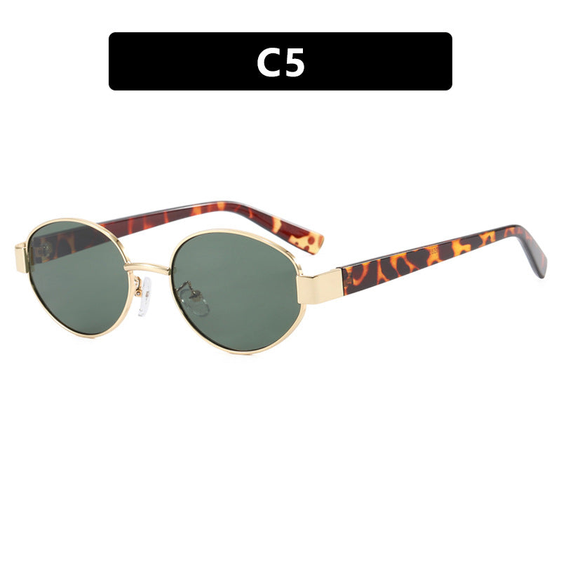 Ladies fashionable sunglasses with exclusive leopard print and elegant metal frame Stornfield
