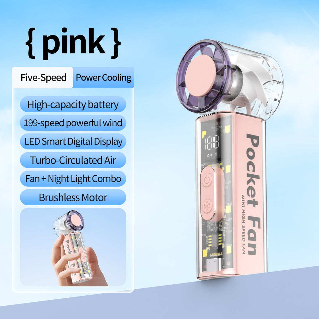 Women Portable High-Speed Mini Fan with LED Display Stornfield