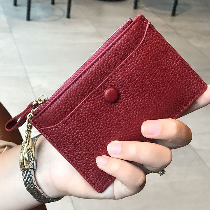 Textured  Leather Zip Card Holder Stornfield