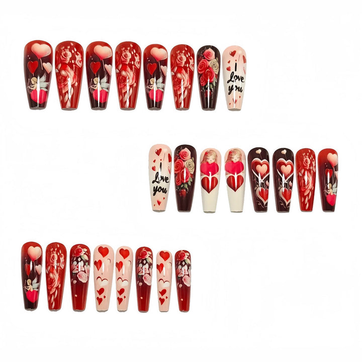 Artificial Nails in Romantic Heart Design Stornfield