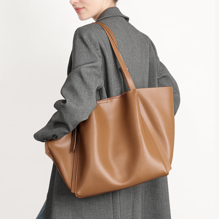 Minimalist Sculpted Tote with Adjustable Shoulder Straps