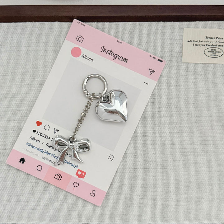 Heart-Shaped Charm Keychain with Bow Stornfield