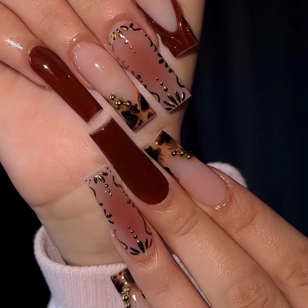 Artistic Long Press-On Nail Extensions Stornfield