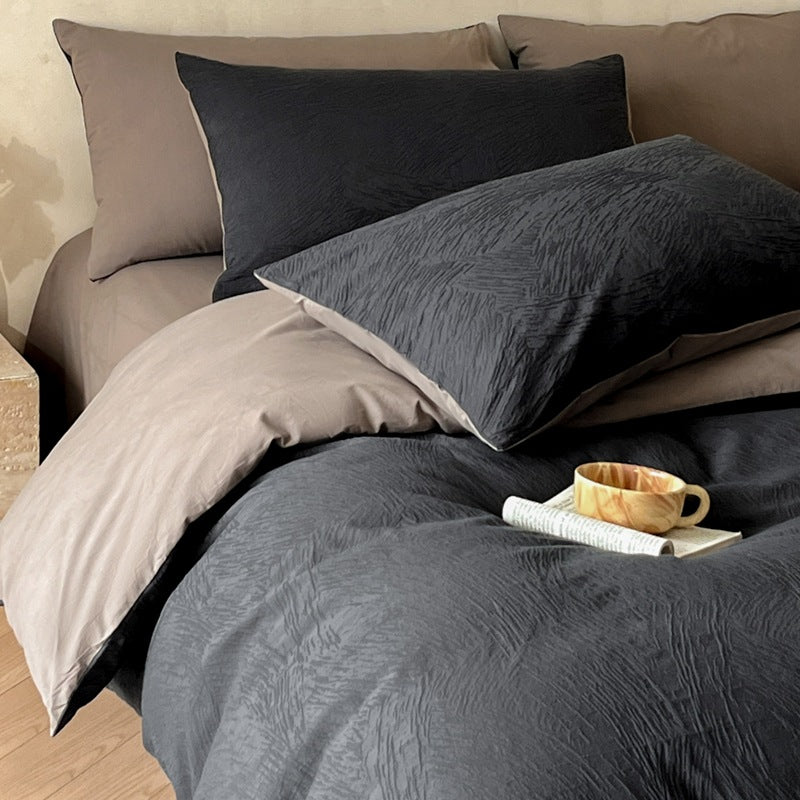 Textured Microfiber Bedding Set
