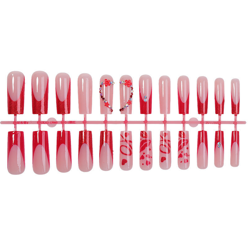 Artificial nail set with luxurious accents and elegant designs Stornfield