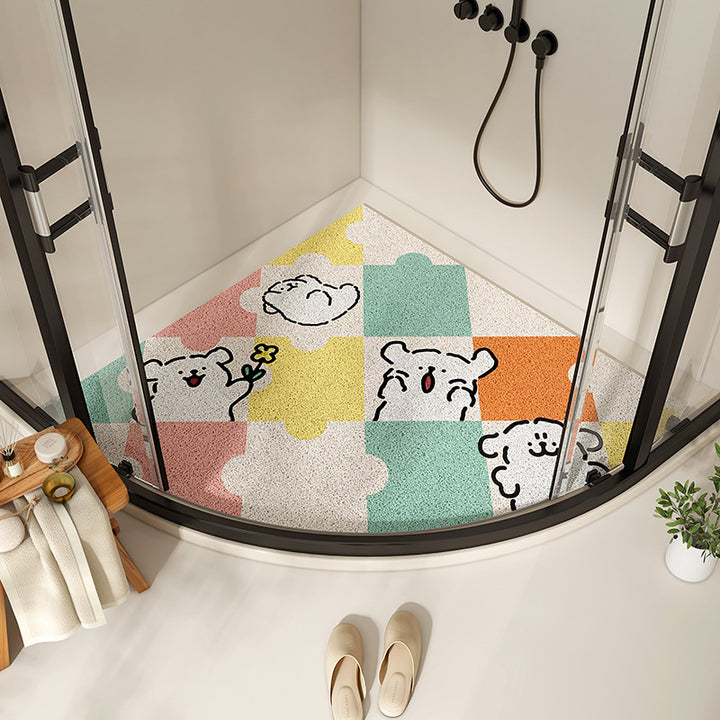 Cartoon Animal-Themed Shower Mat