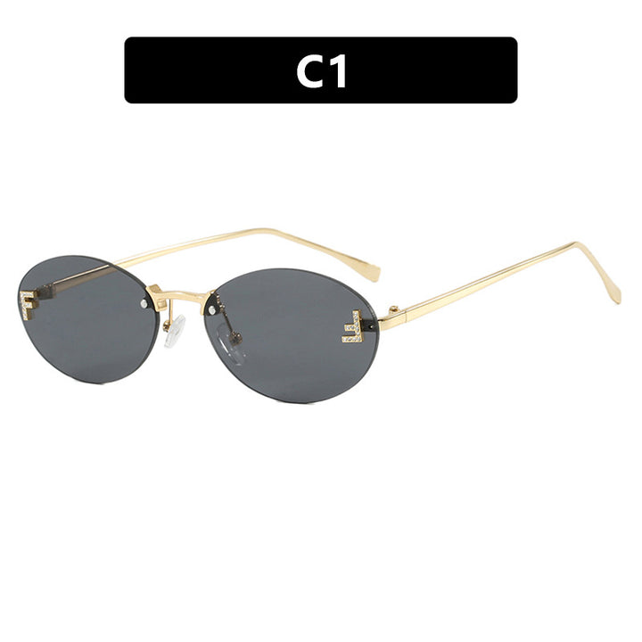 Women's fashionable sunglasses with elegant mirrored lens front and delicate metal frame Stornfield