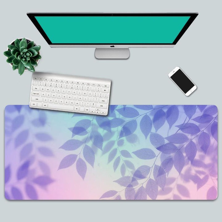 Artistic Leaf-Themed Desk Mat