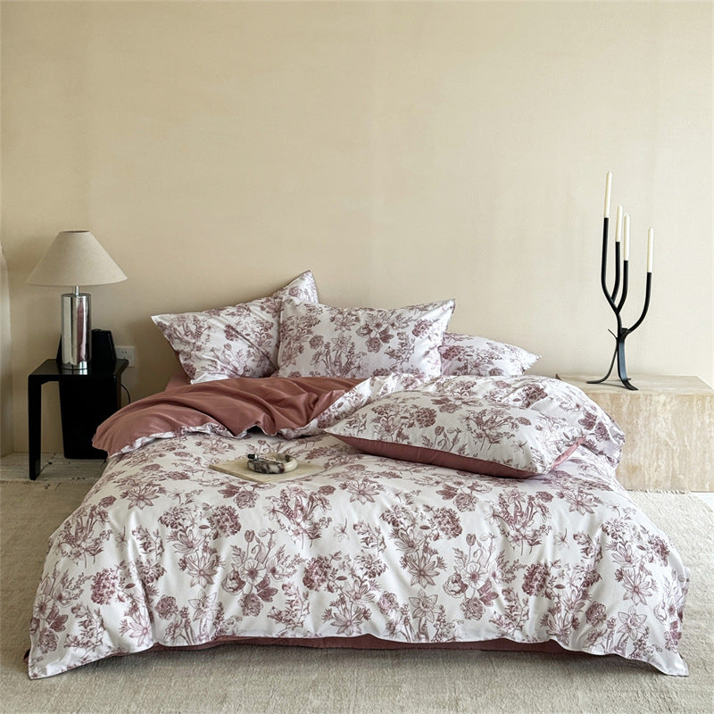 Reversible Brushed Cotton Floral Duvet Cover Set