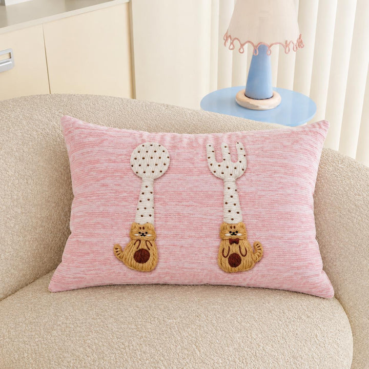 Decorative Cat-Themed Pillow