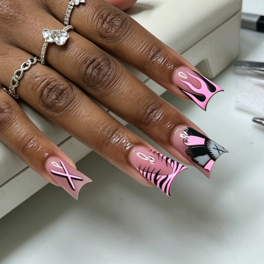 Artistic Long Nail Design Tips with Unique Patterns Stornfield