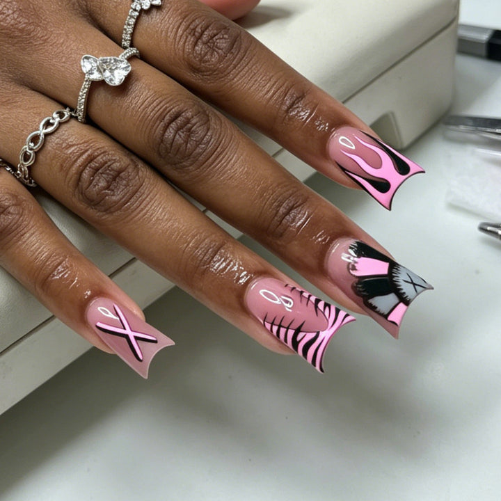 Artistic Long Nail Design Tips with Unique Patterns Stornfield