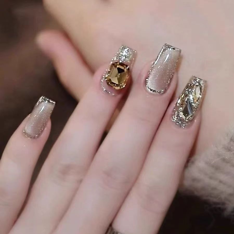 Luxury Crystal-Embellished Press-On Nails Stornfield