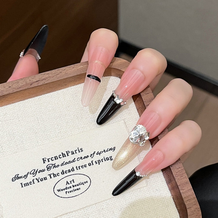 Premium Rhinestone-Embellished Press-On Nail Extensions Stornfield