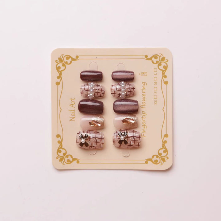 Decorative Floral Press-On Nail Art Stornfield