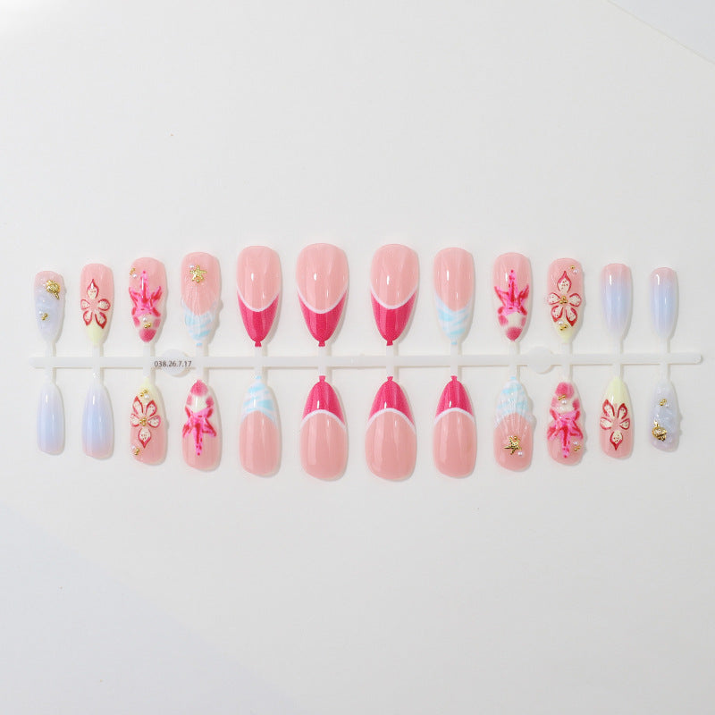 Artistic Floral Press-On Nail Tips Stornfield