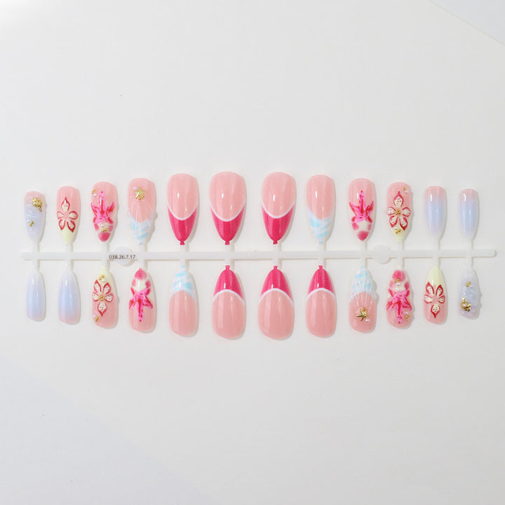 Artistic Floral Press-On Nail Tips Stornfield