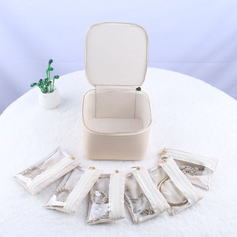 Cosmetic organizer handbag with transparent compartments Stornfield