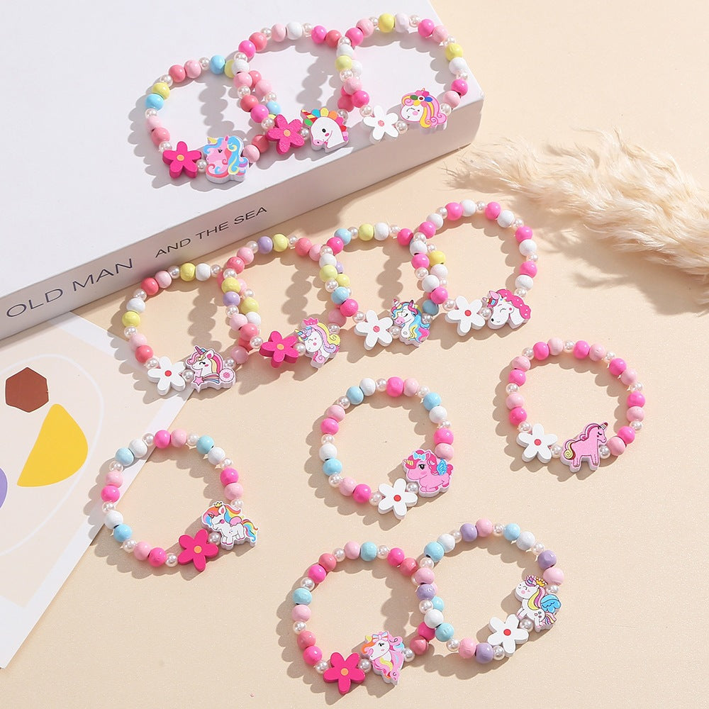 Playful children's bracelet with unicorn and flower motif Stornfield