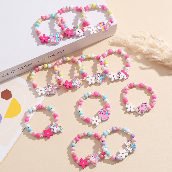 Playful children's bracelet with unicorn and flower motif Stornfield