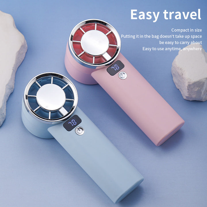 Ladies handheld fan with digital display and 3000mAh battery Stornfield