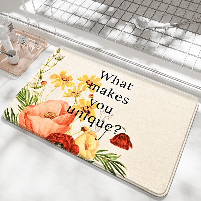 Decorative Floral Sayings Bath Mat Stornfield