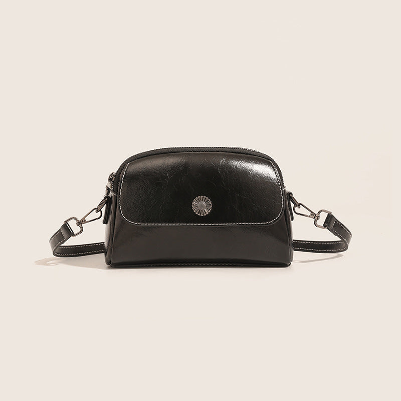 Vintage-Inspired Leather Crossbody Bag