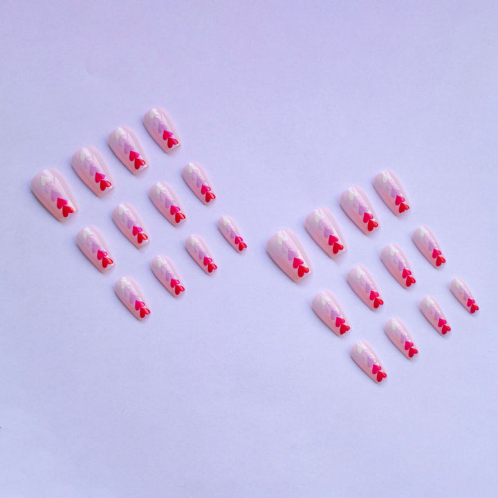 Heart-Design Press-On Nail Set Stornfield
