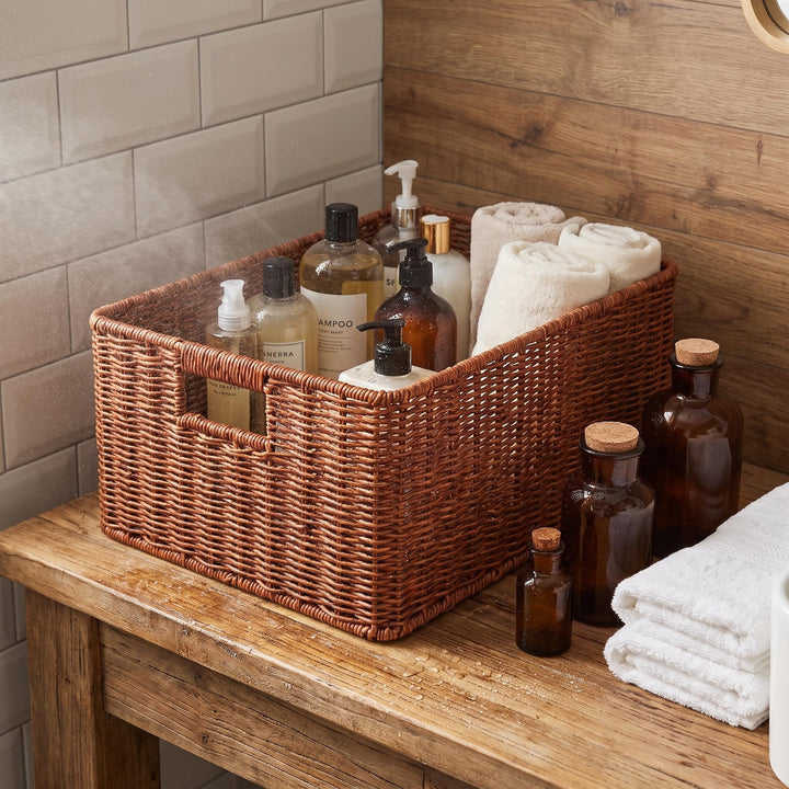 Handwoven Rectangular Storage Basket Stornfield