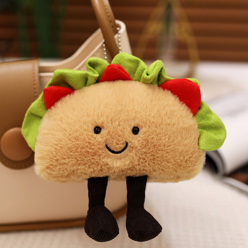 Plush Taco Character Sitting Toy with Dangling Corduroy Legs Stornfield