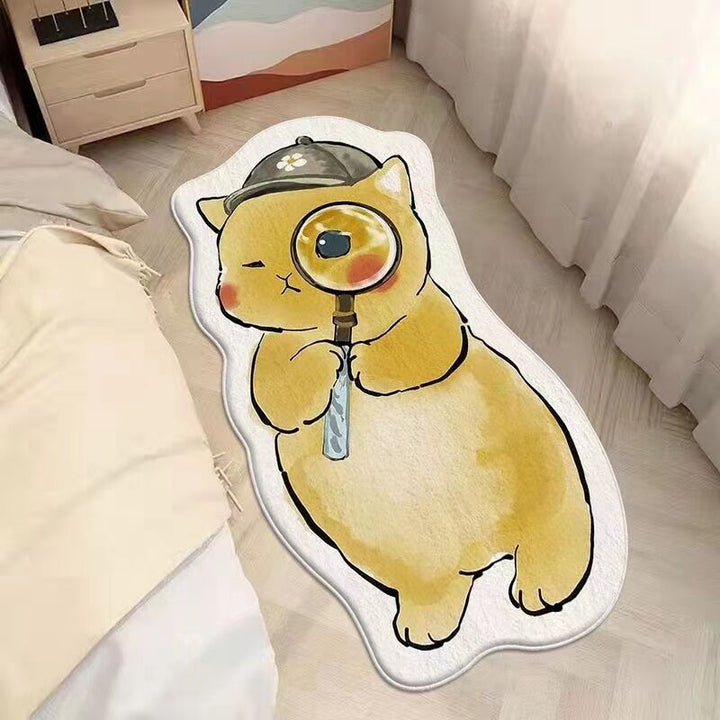 Cartoon Cat-Themed Area Rug