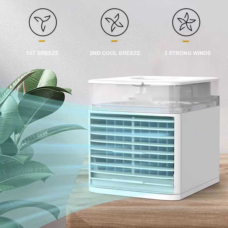 Unisex one size compact desktop evaporative air cooler with removable top fill container and adjustable direction louvers Stornfield