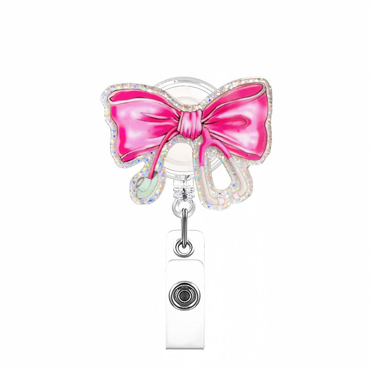 Expandable badge holder with anatomical heart pendant