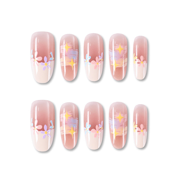 Floral Decorative Press-On Nail Set Stornfield