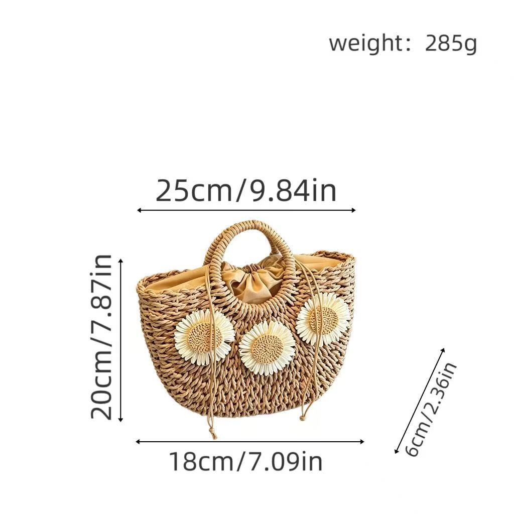 Padded basket bag with floral embellishments Stornfield