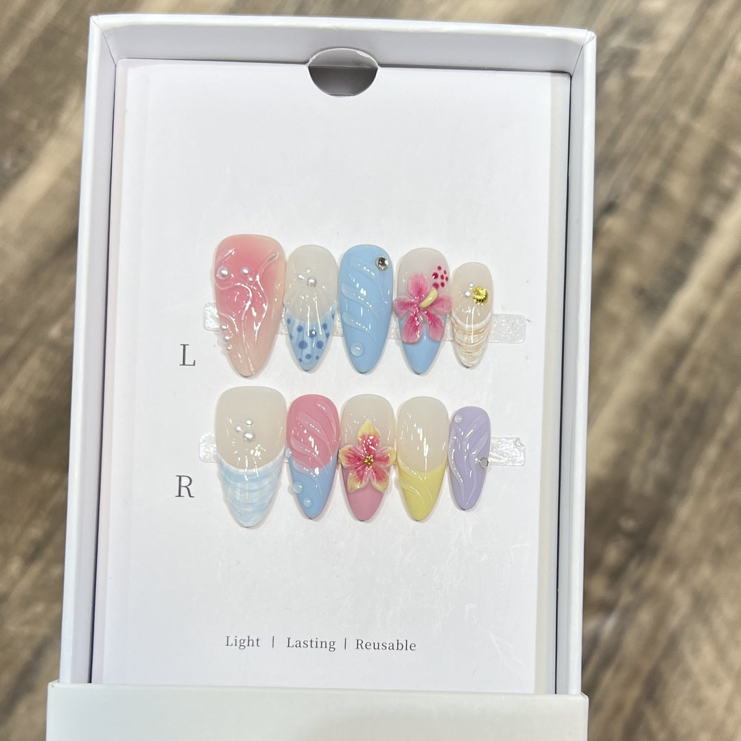 Decorative Floral Stiletto Press-On Nail Set Stornfield